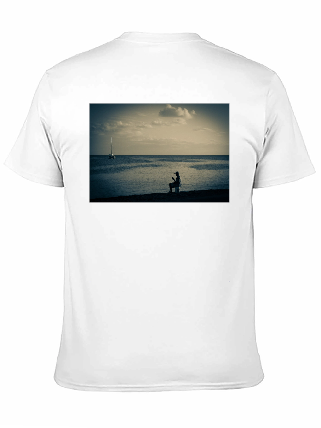 Beach Scene Graphic Tee - Black