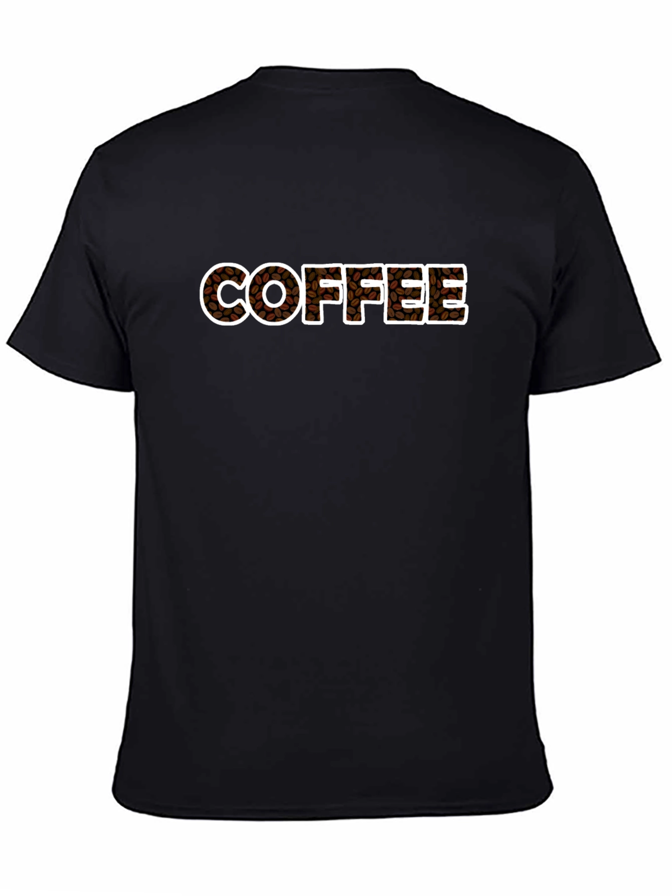 Coffee Bean Lettering T-Shirt - Black Cotton Tee