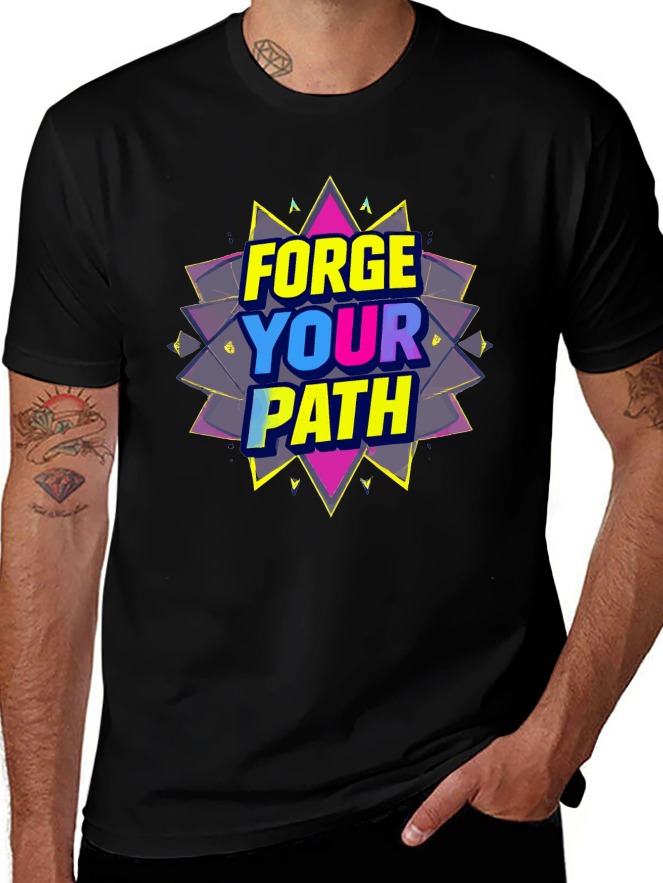 Forge Your Path Black Graphic T-Shirt