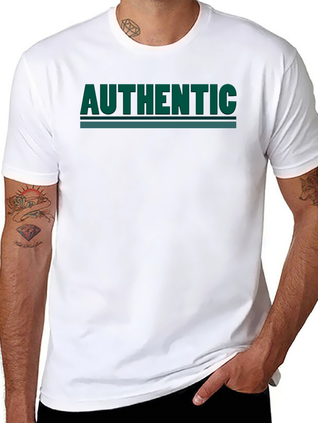 Authentic Graphic Print Tee - Black