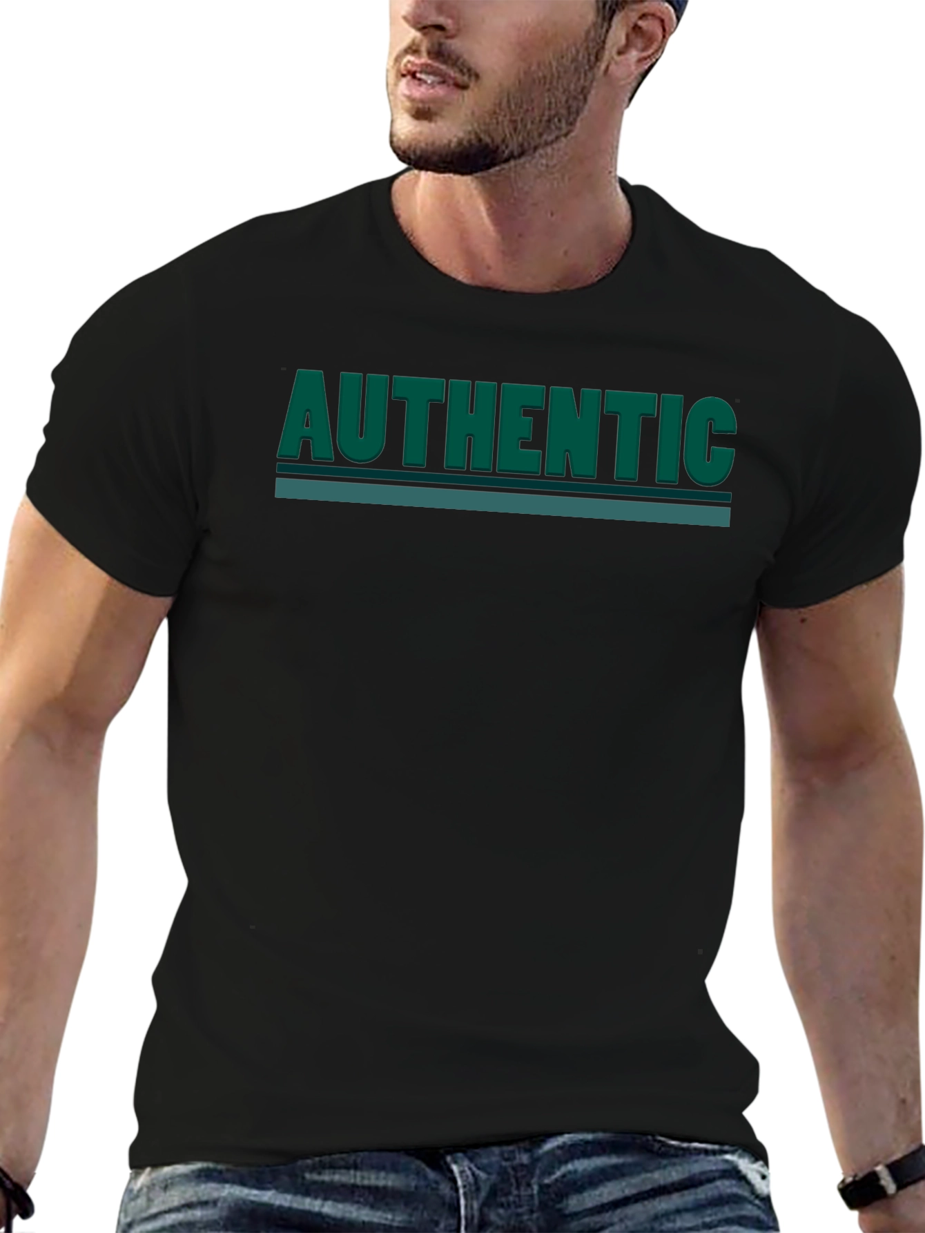 Authentic Graphic Print Tee - Black