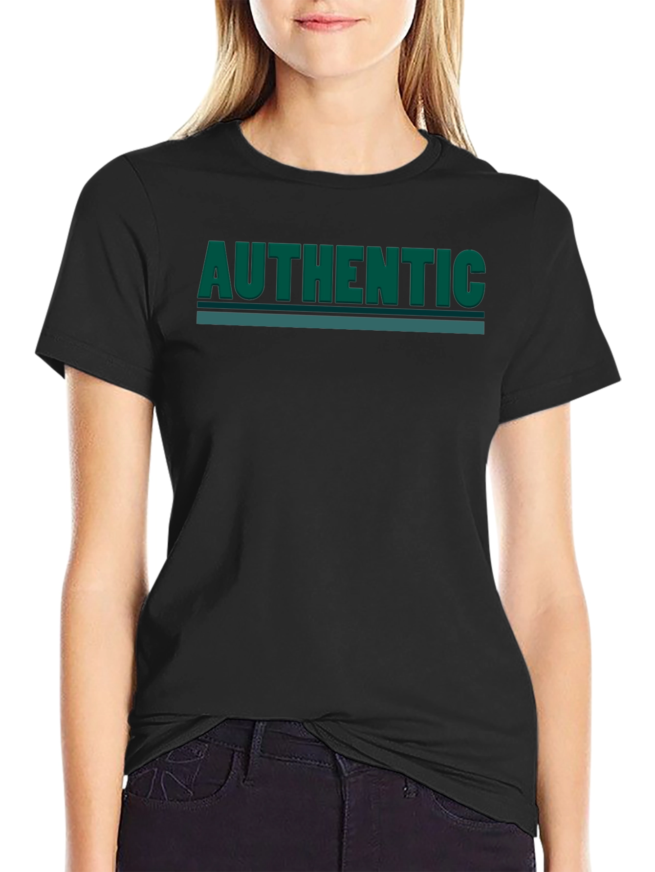 Authentic Graphic Print Tee - Black