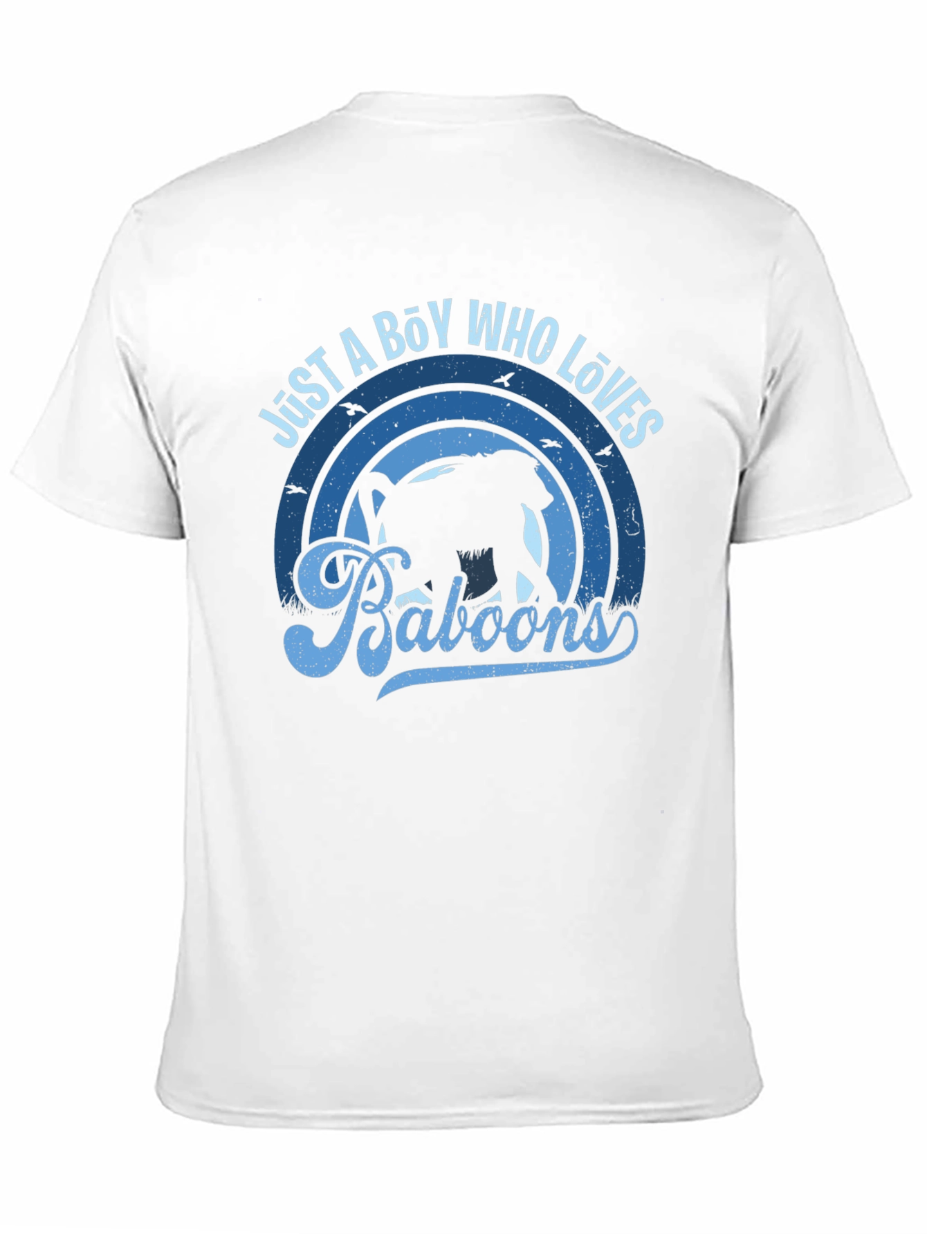 Just A Boy Who Loves Baboons Black Graphic T-Shirt