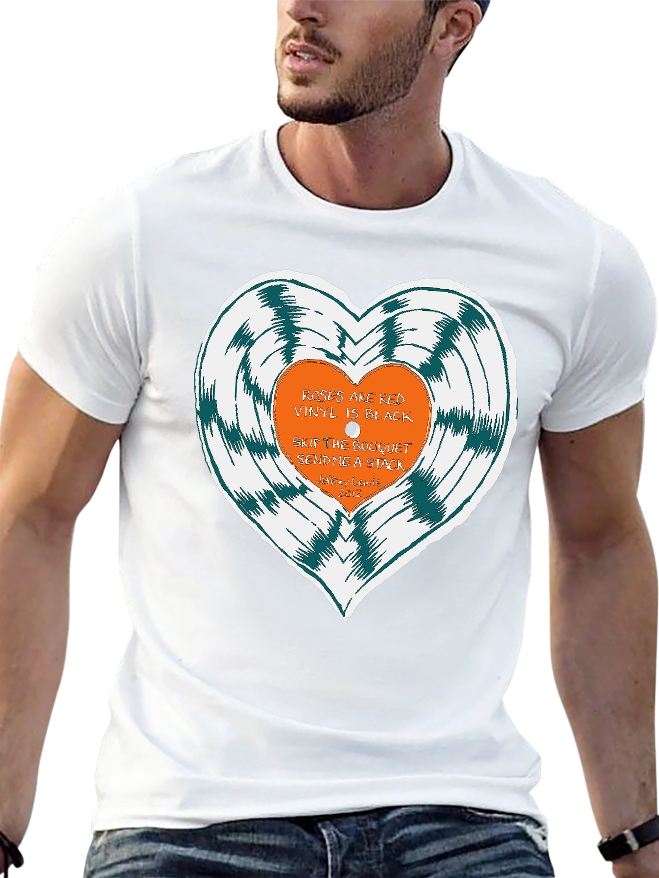 Vinyl Heart Graphic T-Shirt - Black Tee