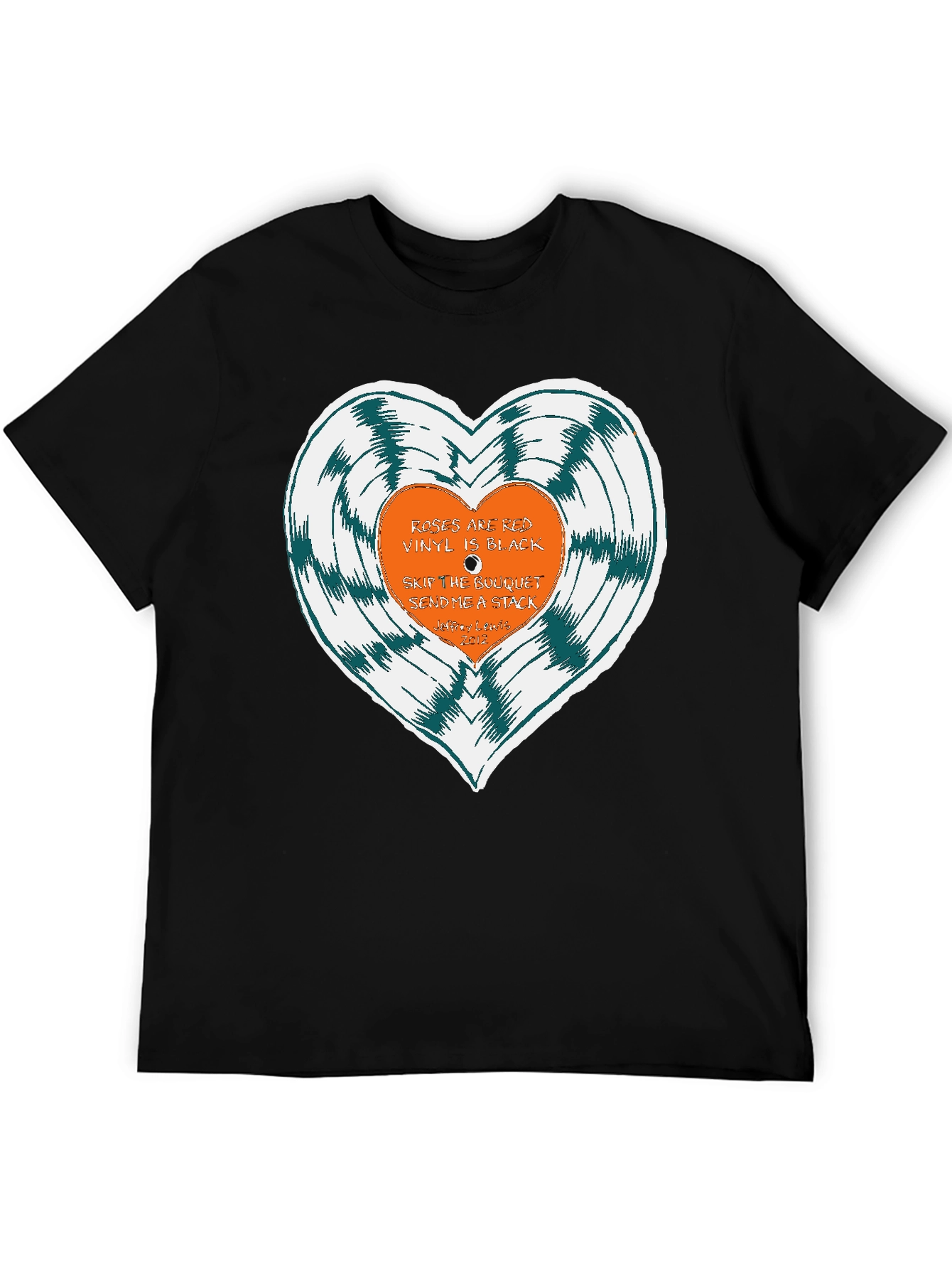 Vinyl Heart Graphic T-Shirt - Black Tee