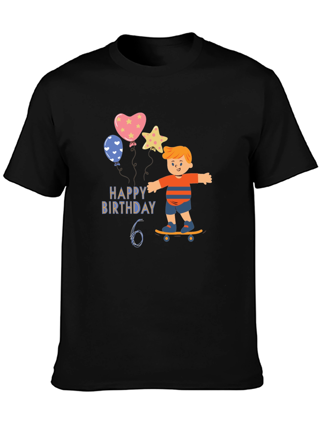 Happy 6th Birthday Skateboard T-Shirt
