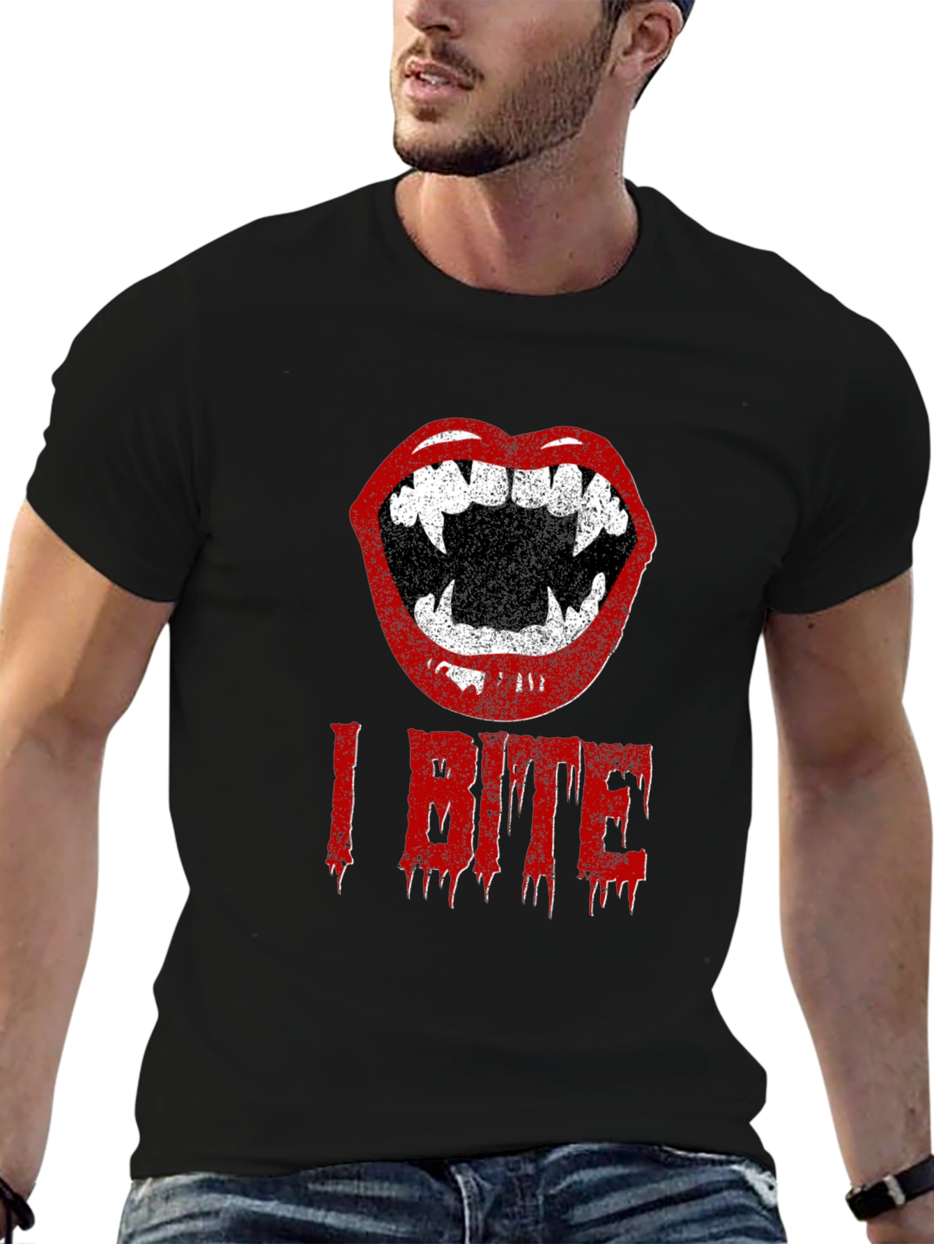 I Bite Vampire Lips Halloween T-Shirt