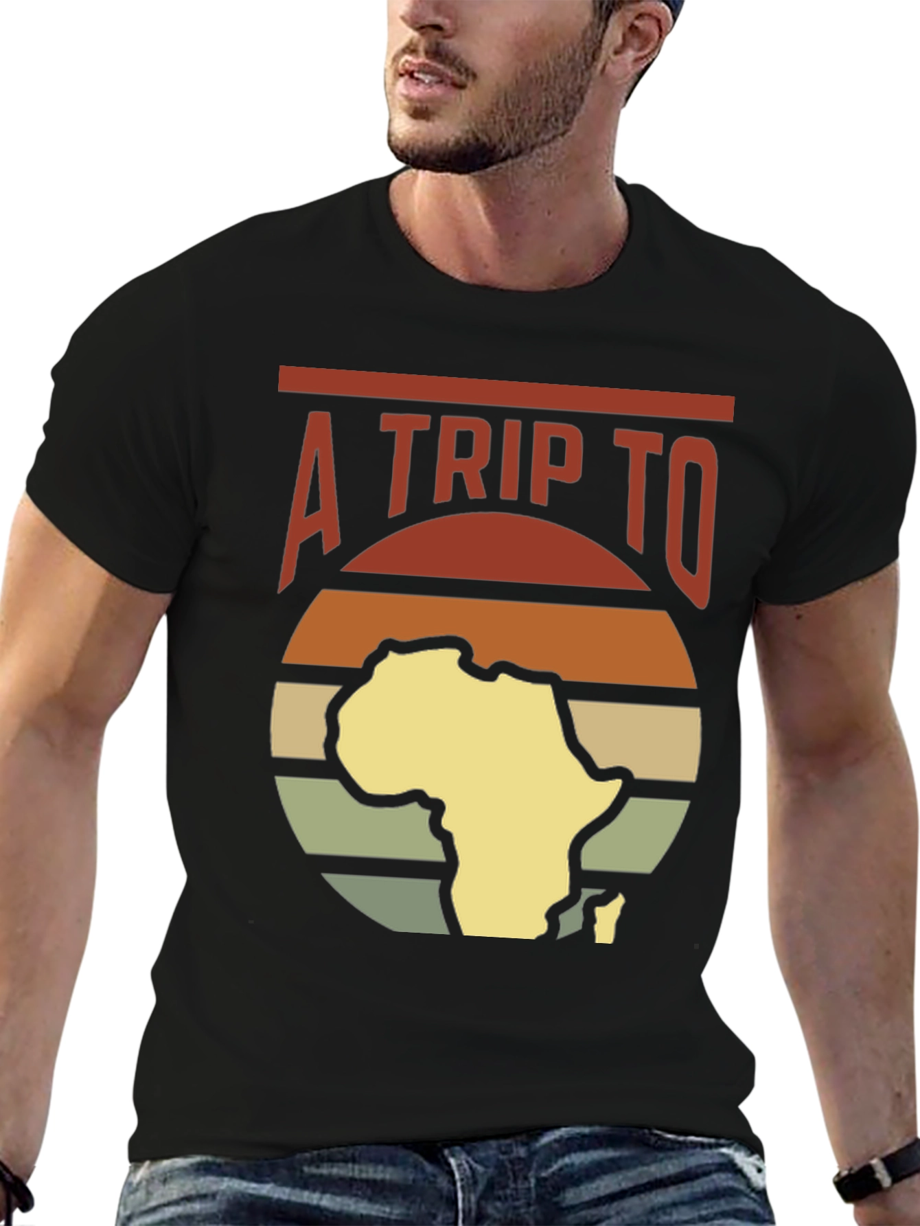 A Trip To Africa T-Shirt Black Graphic Tee