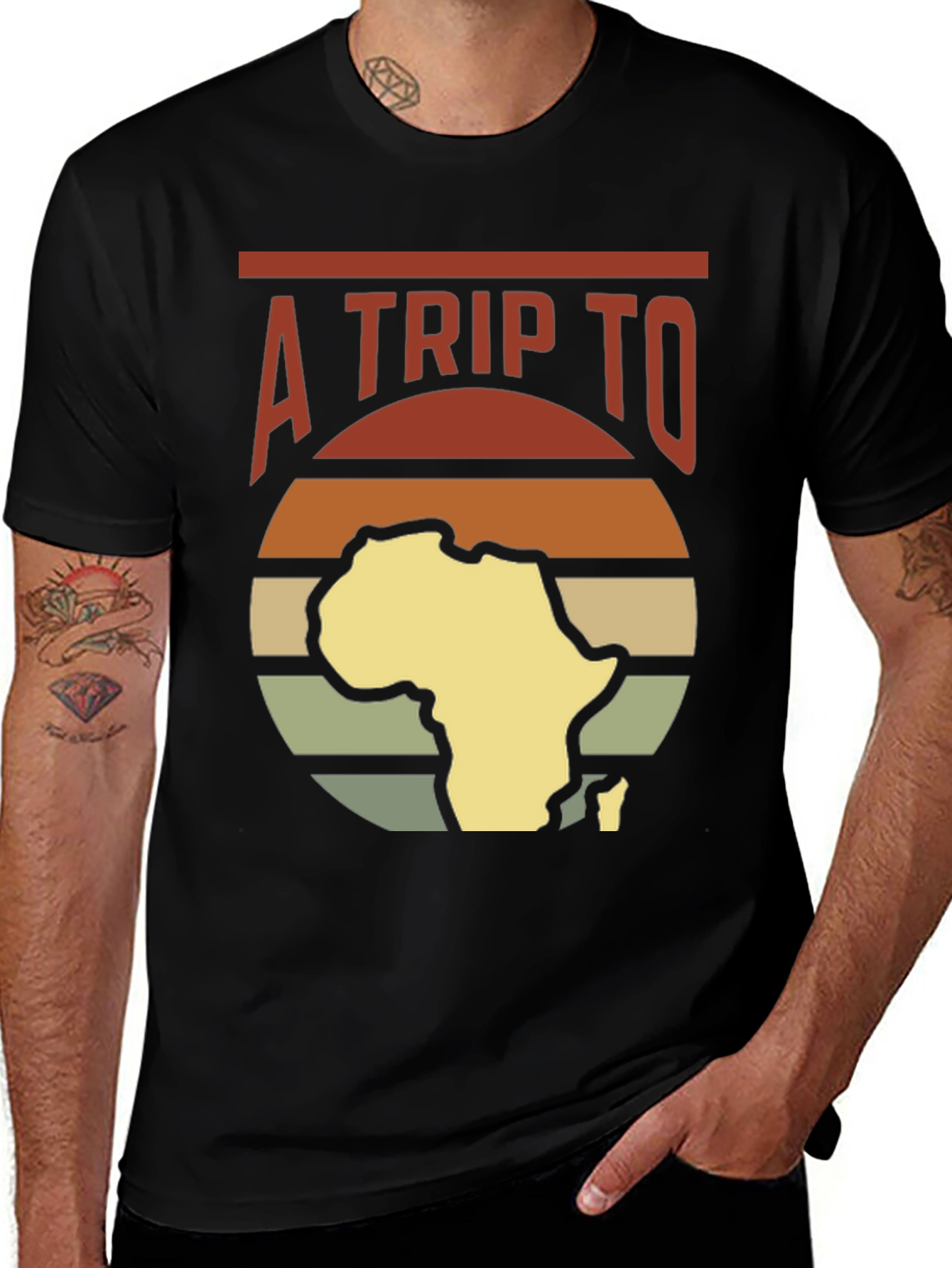 A Trip To Africa T-Shirt Black Graphic Tee