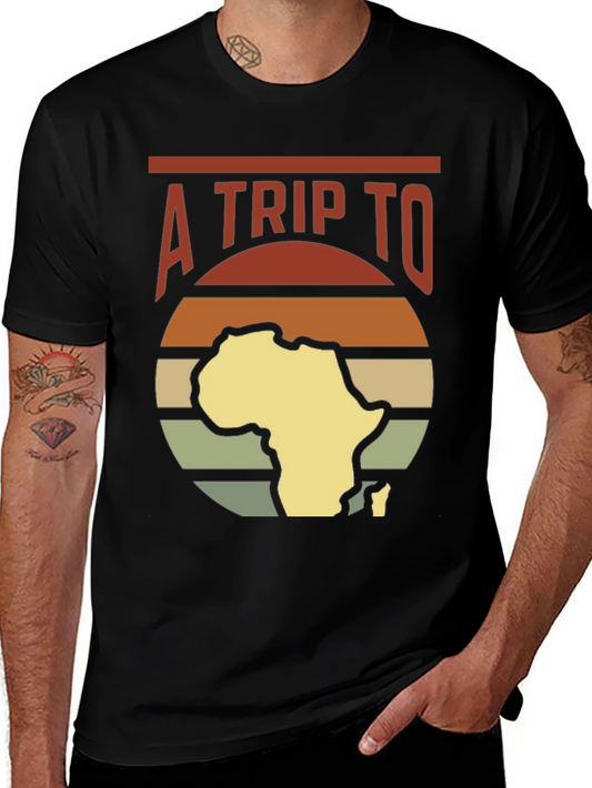 A Trip To Africa T-Shirt Black Graphic Tee