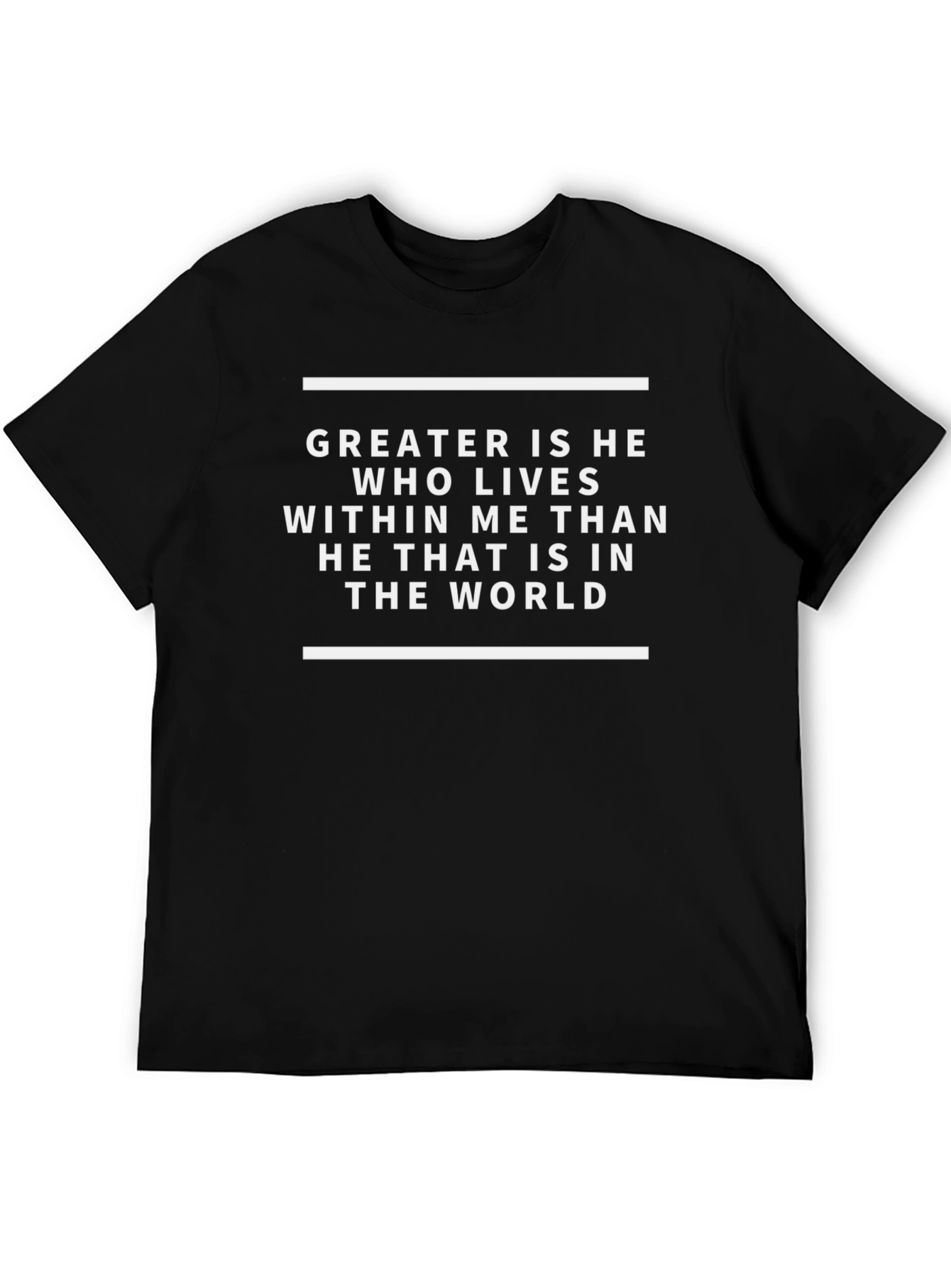 Faith-Inspired Graphic T-Shirt - Greater Is He