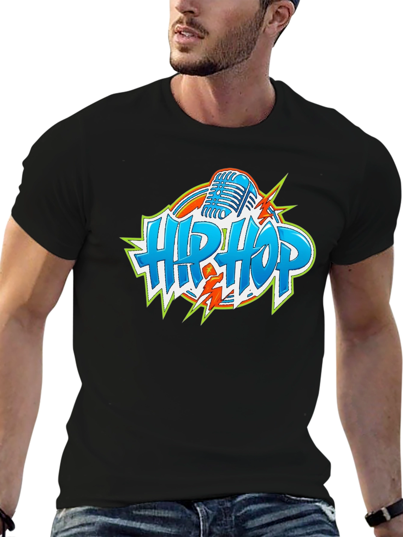 Hip Hop Graphic Tee - Microphone Design