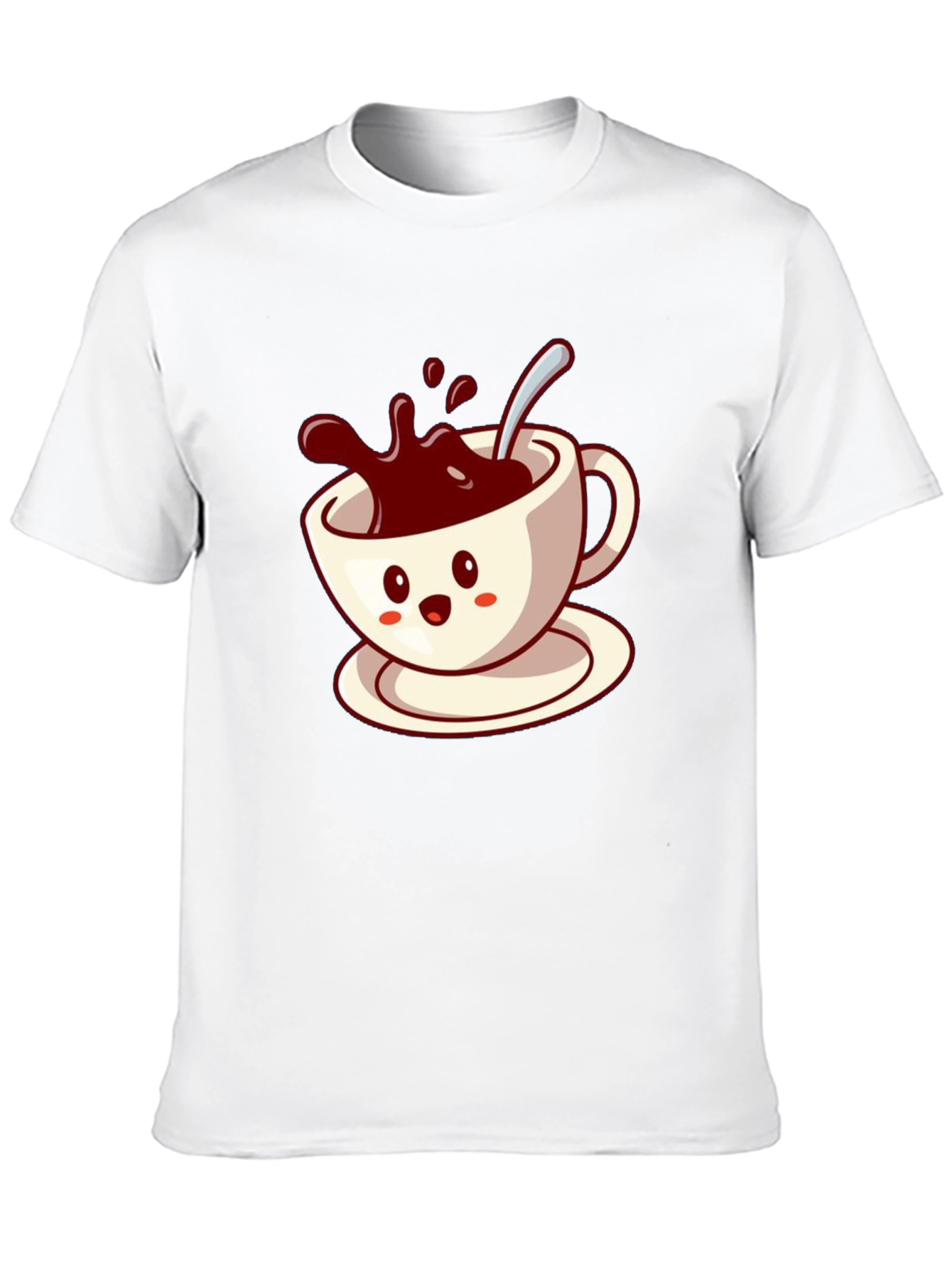 Cute Coffee Cup Graphic Tee - Black Casual Shirt
