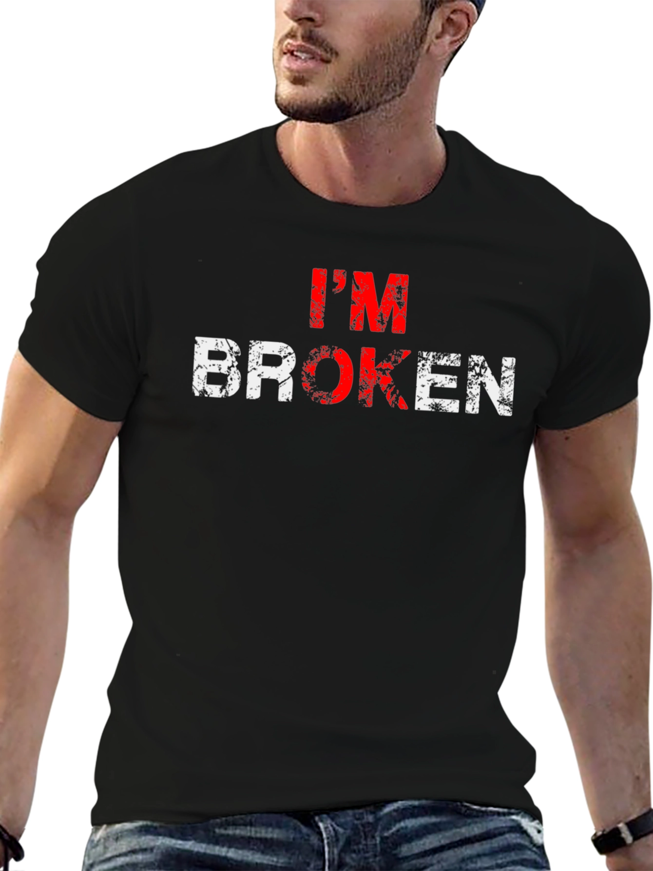 Im Broken Graphic T-Shirt - Distressed Print