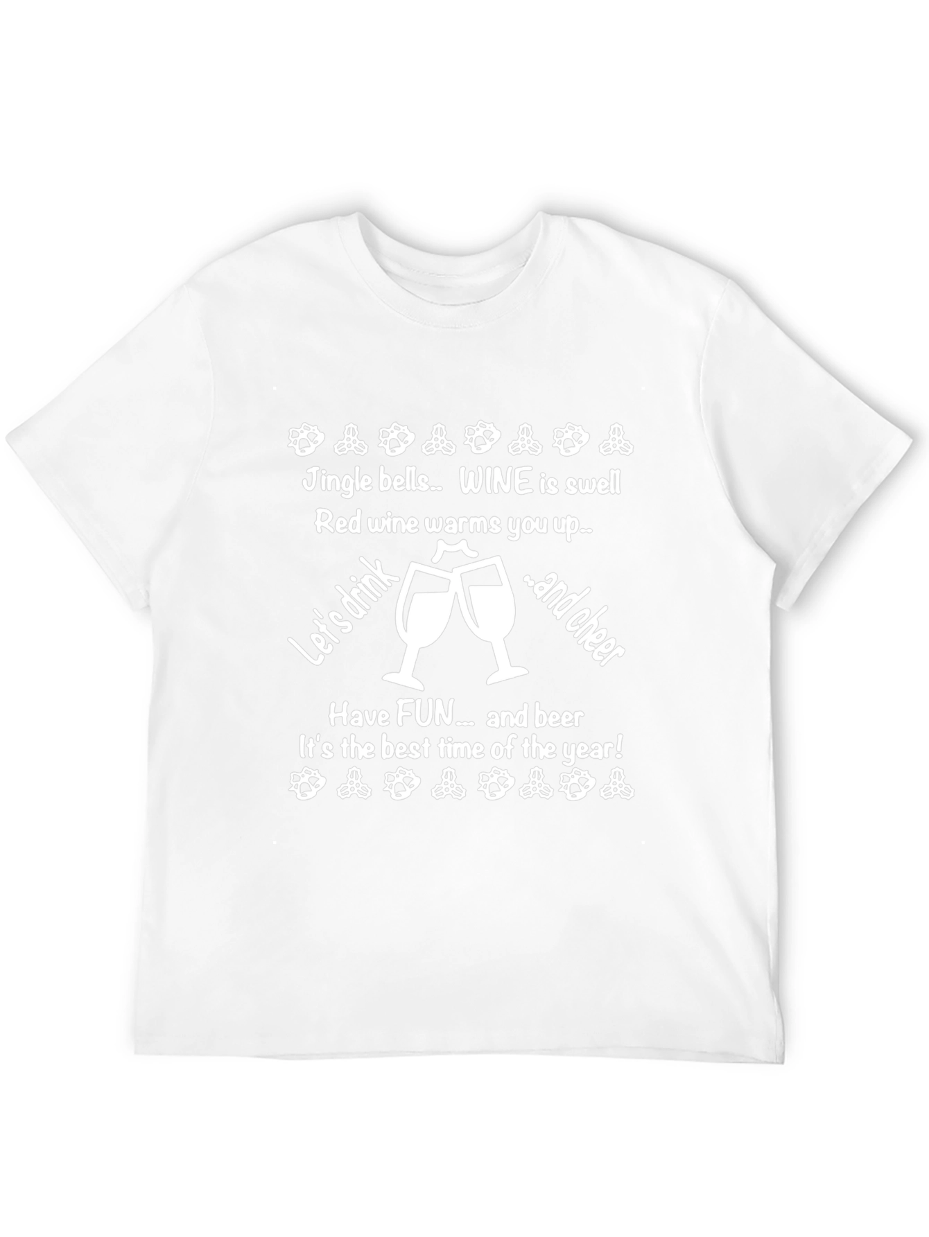 Festive Wine and Beer T-Shirt - Holiday Cheer Apparel