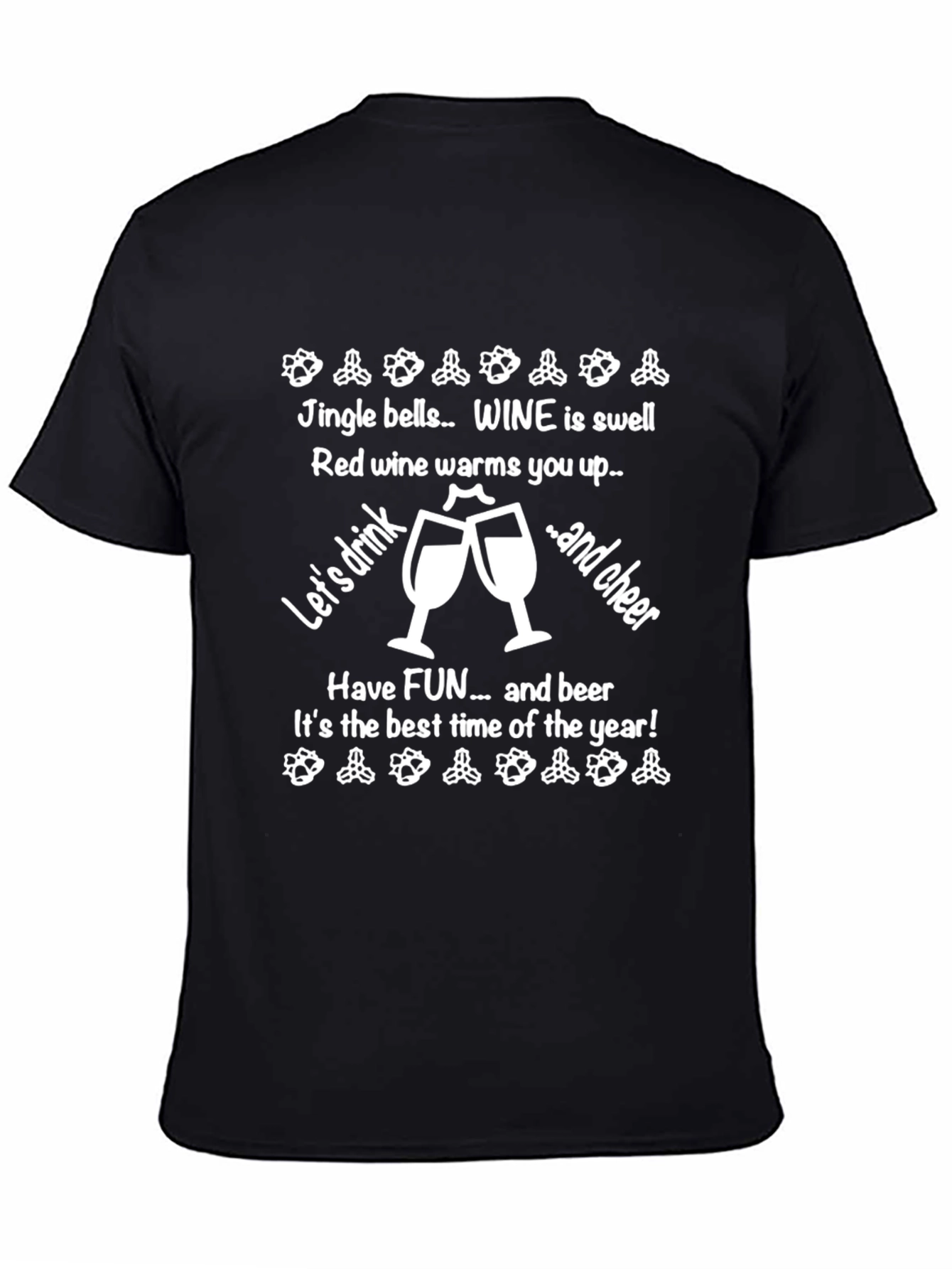 Festive Wine and Beer T-Shirt - Holiday Cheer Apparel