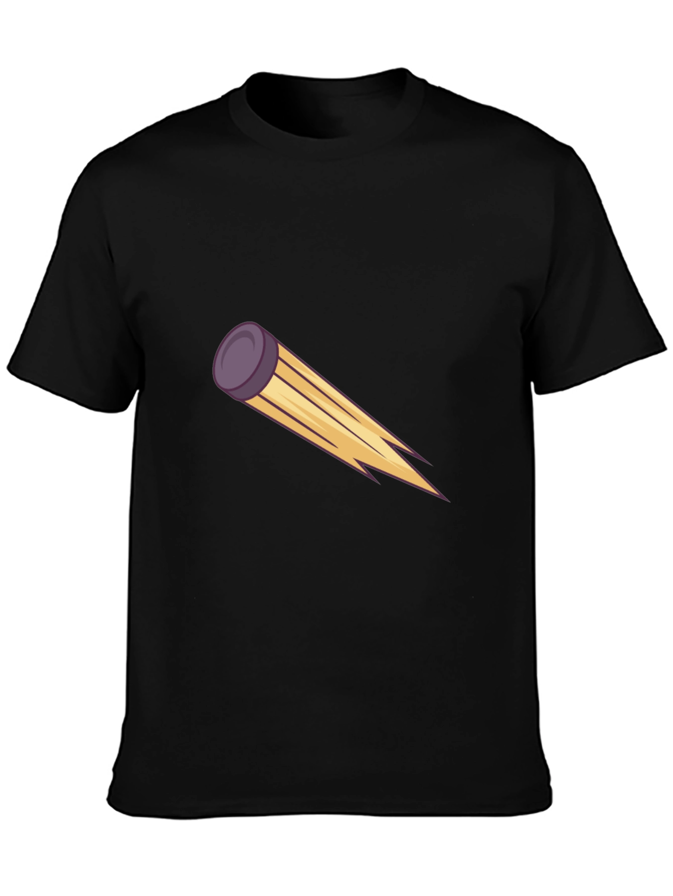 Mens Black Tee with Graphic Flying Disc