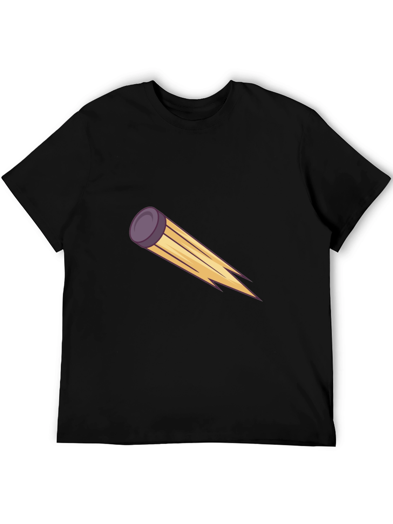 Mens Black Tee with Graphic Flying Disc