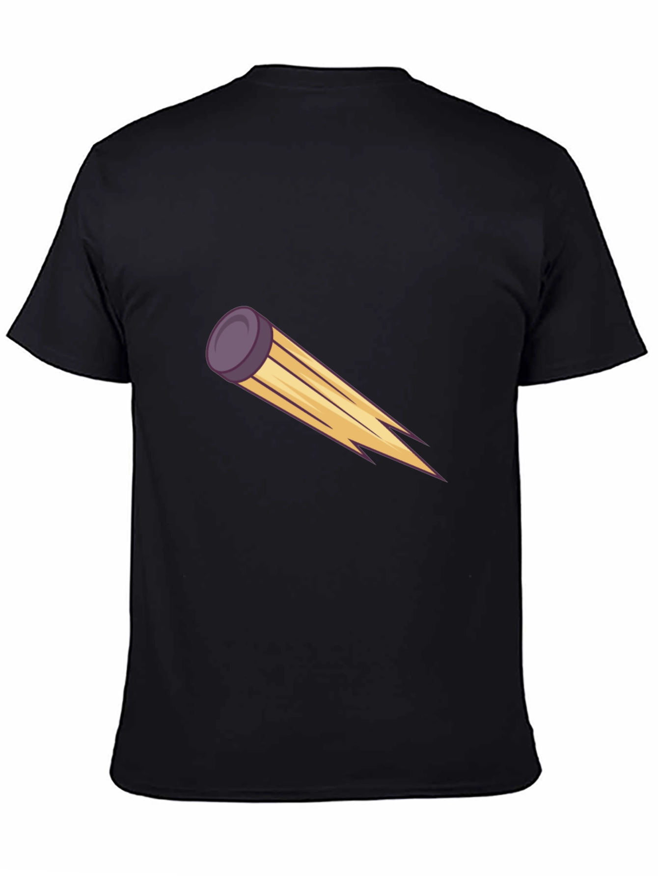 Mens Black Tee with Graphic Flying Disc