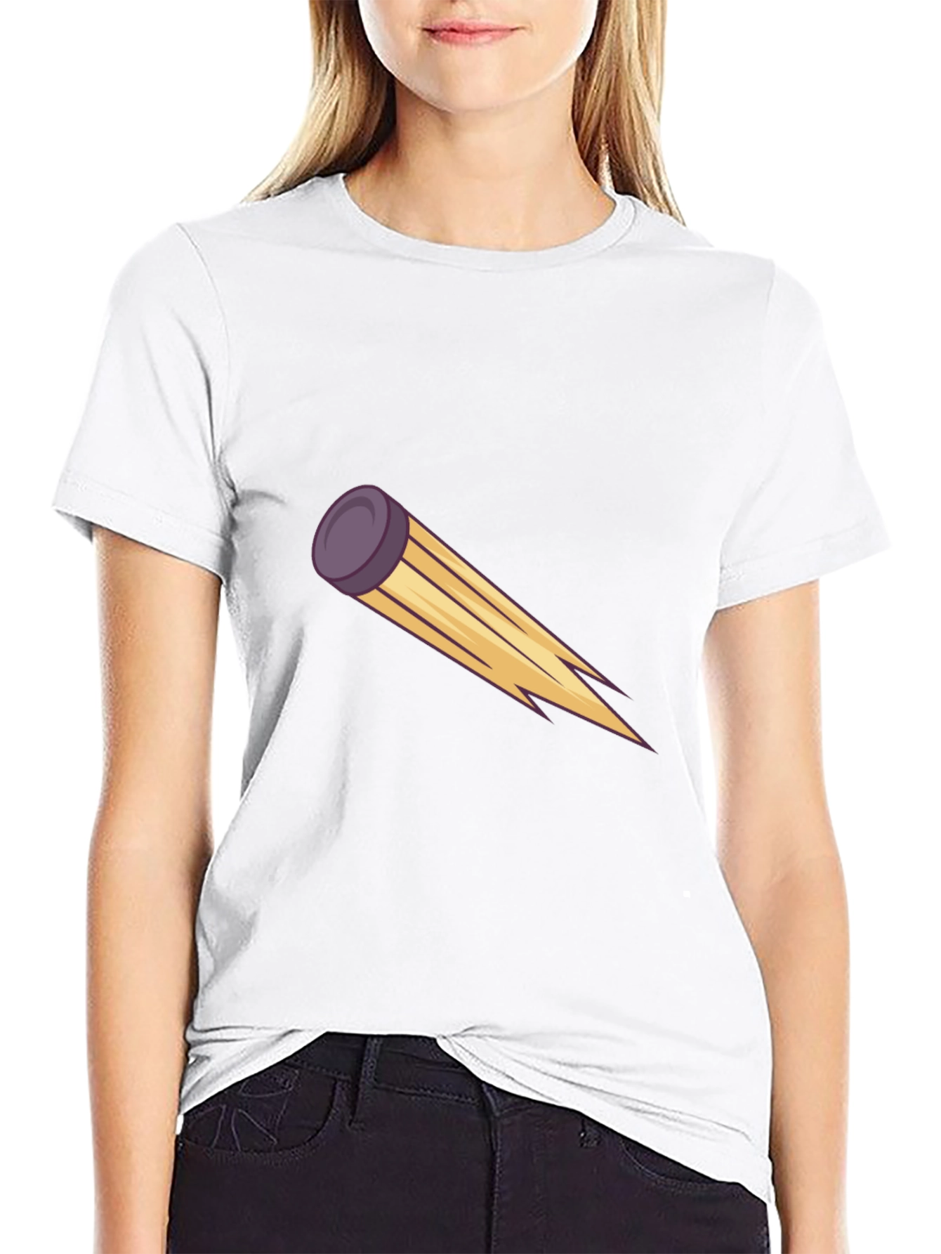 Mens Black Tee with Graphic Flying Disc