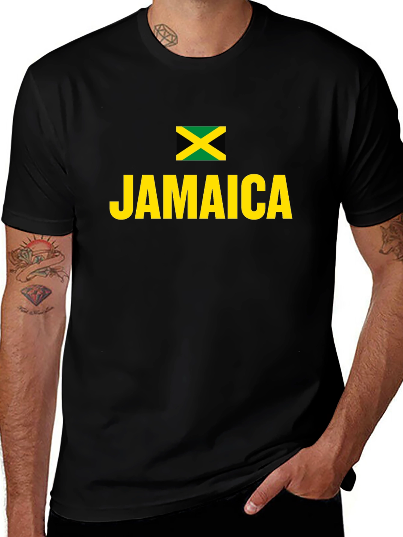 Jamaica Flag T-Shirt - Classic Black Tee