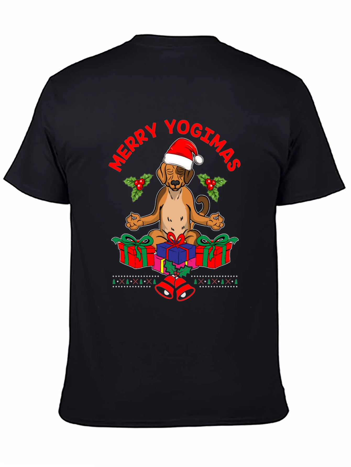 Merry Yogimas Dog T-Shirt - Holiday Yoga Gifts