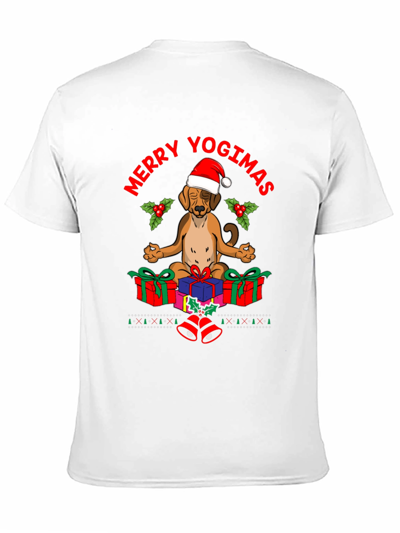 Merry Yogimas Dog T-Shirt - Holiday Yoga Gifts