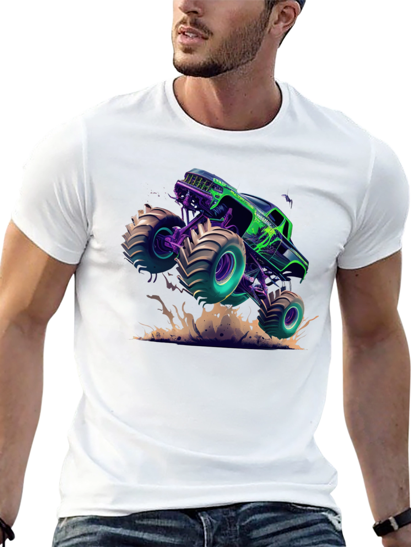 Monster Truck Graphic Tee - Black Cotton