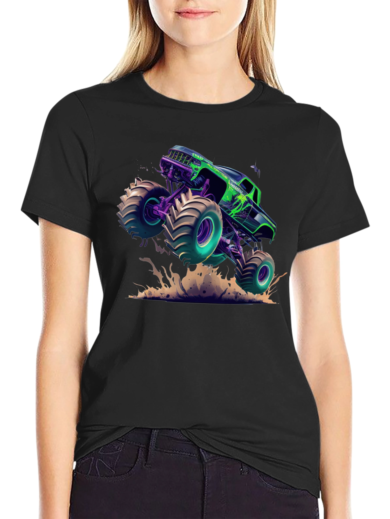 Monster Truck Graphic Tee - Black Cotton