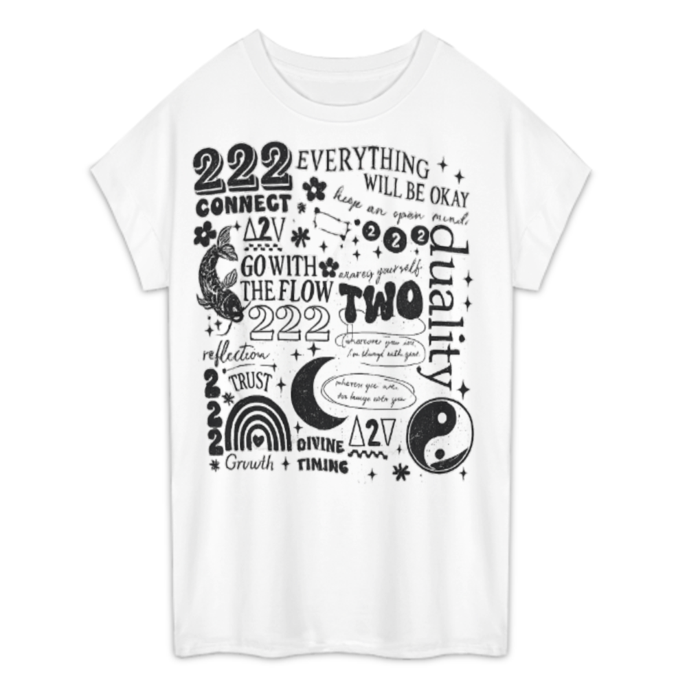 222 Angel Number Spiritual Graphic Tee – Manifestation & Positive Energy Shirt(z185)