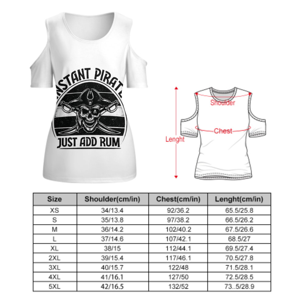Instant Pirate Graphic T-Shirt – Just Add Rum Funny Skull Tee for Pirate Lovers(z172)