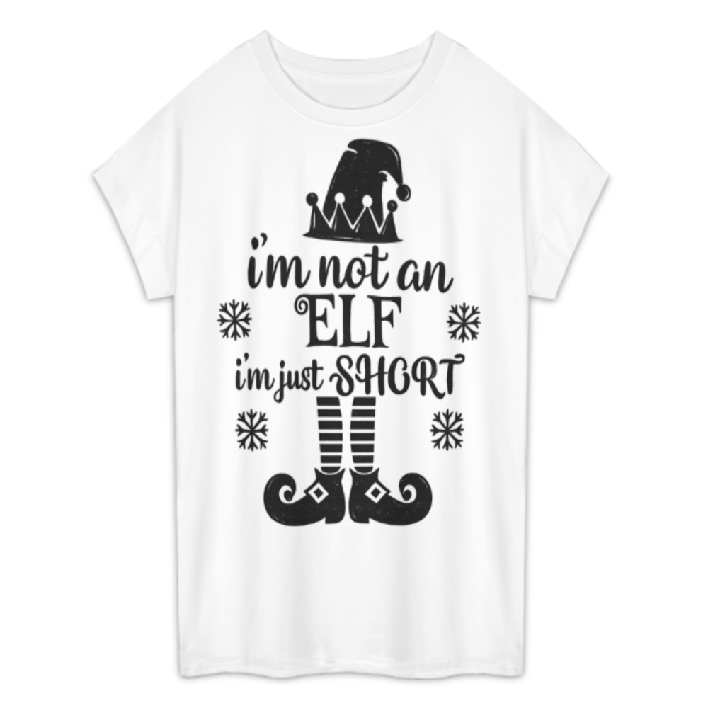 Funny Christmas Elf Graphic T-Shirt – “I’m Not An Elf I’m Just Short” Holiday Tee(z189)