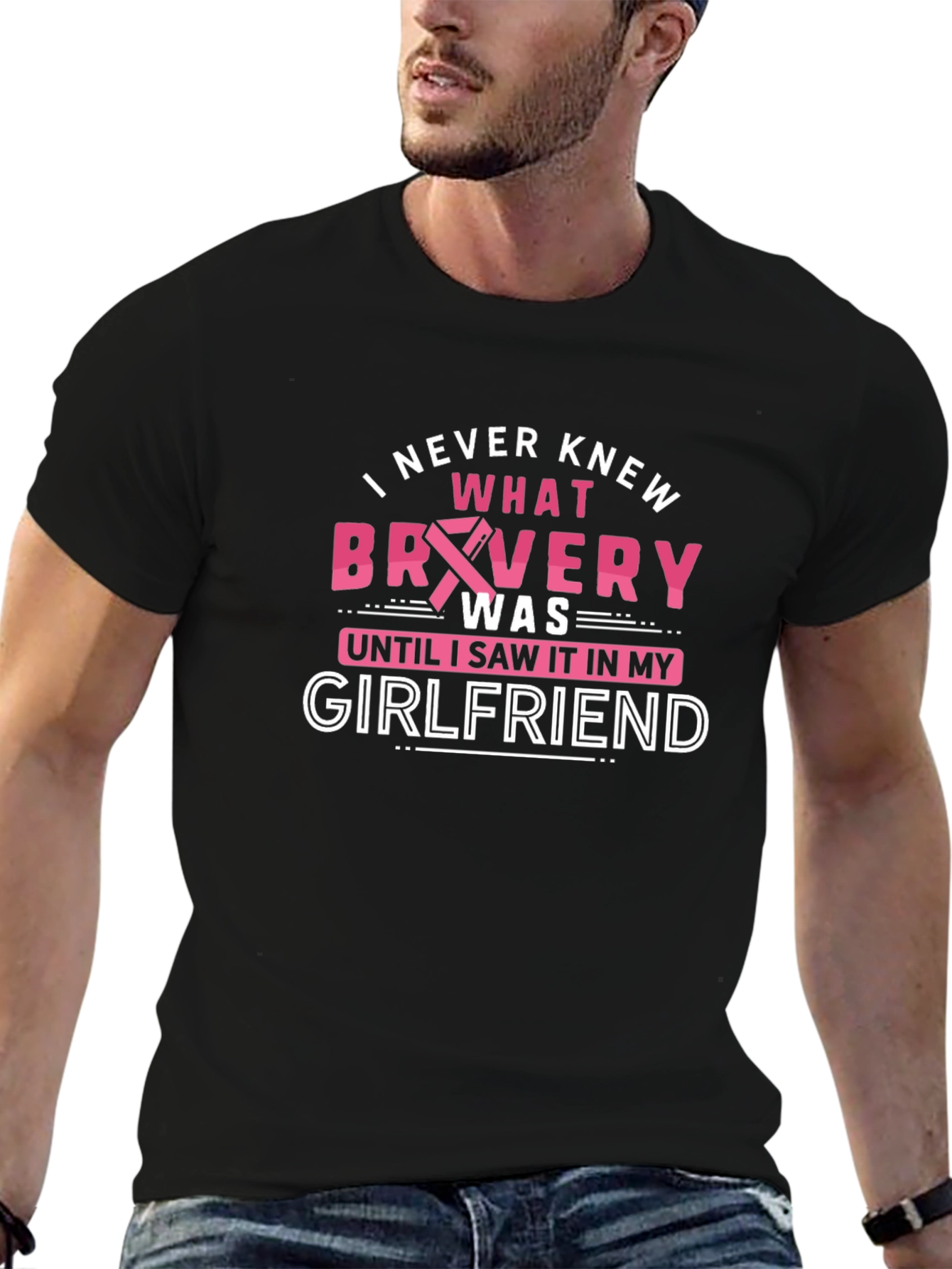 Bravery Girlfriend T-Shirt - Support Cancer Awareness