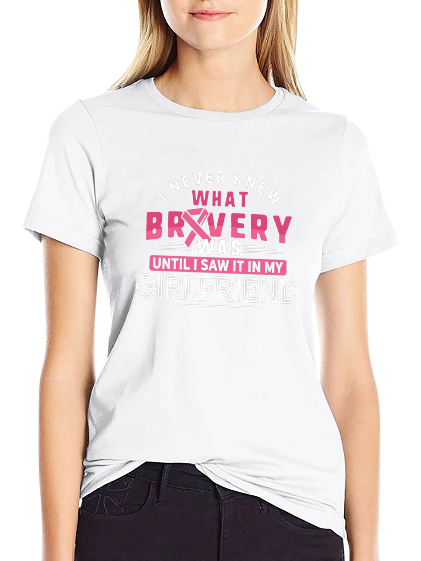 Bravery Girlfriend T-Shirt - Support Cancer Awareness