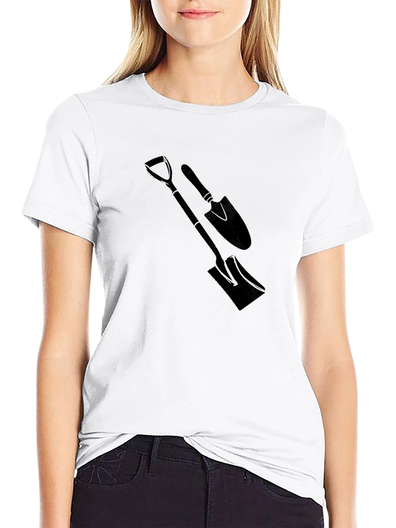 Mens Black T-Shirt with Spade Graphic