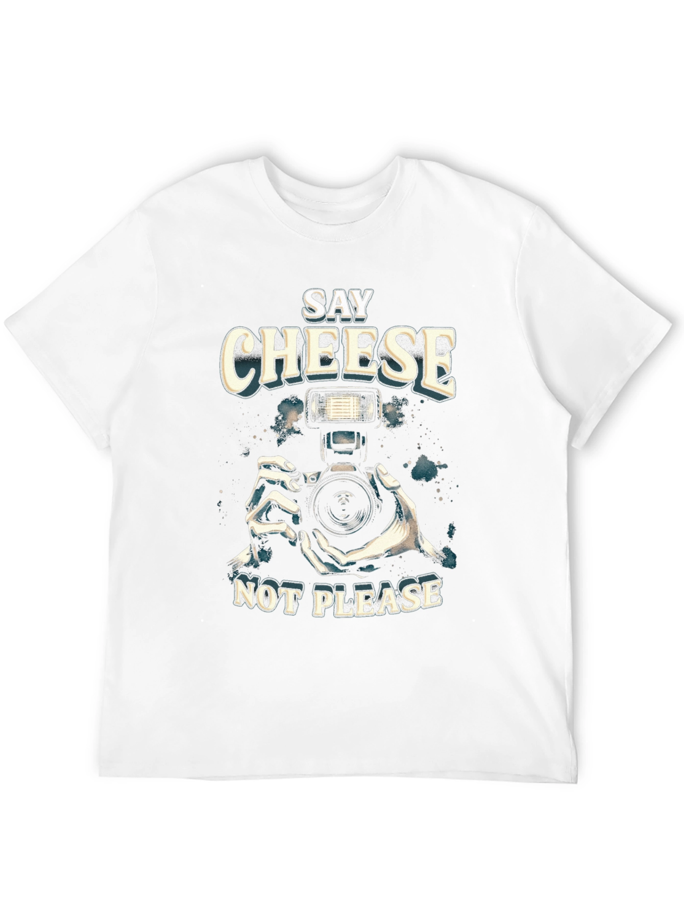 Say Cheese Not Please Black Graphic Tee