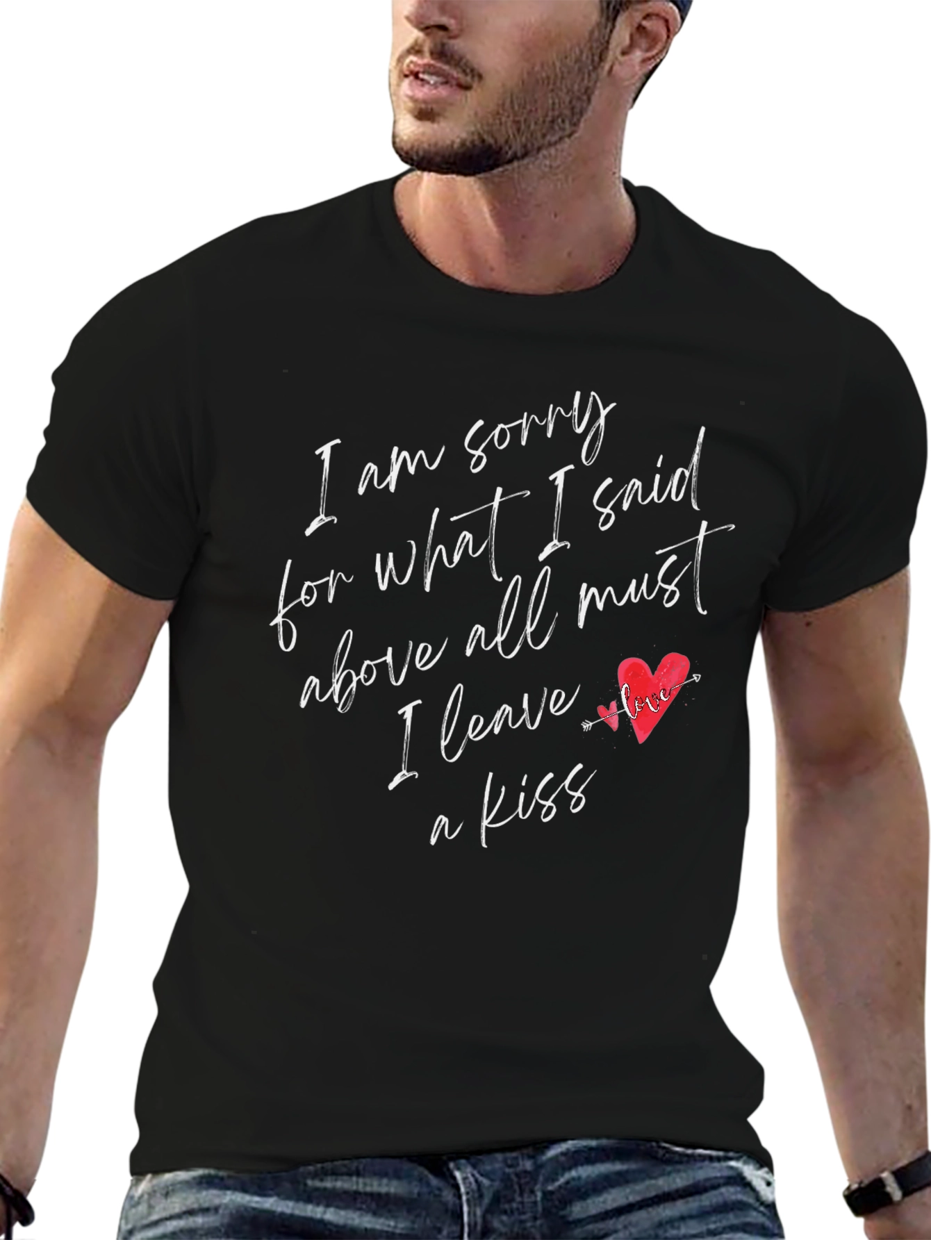 Apology Kiss Graphic Tee - Soft Cotton Blend