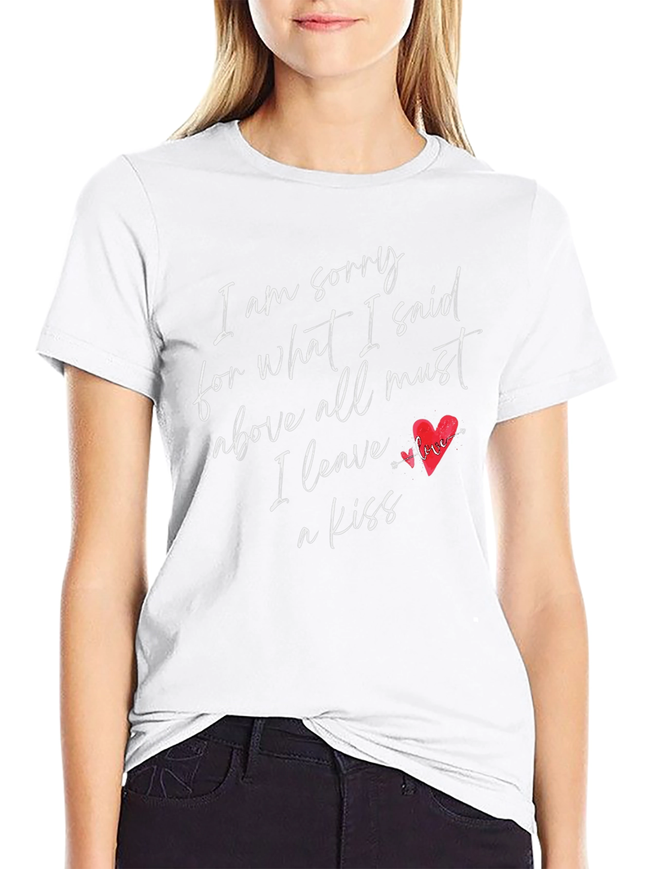 Apology Kiss Graphic Tee - Soft Cotton Blend