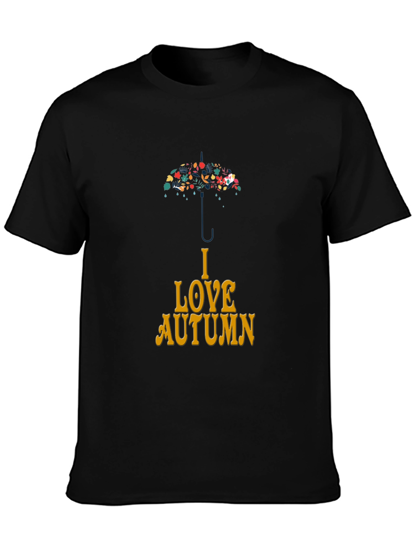 I Love Autumn Umbrella Graphic T-Shirt