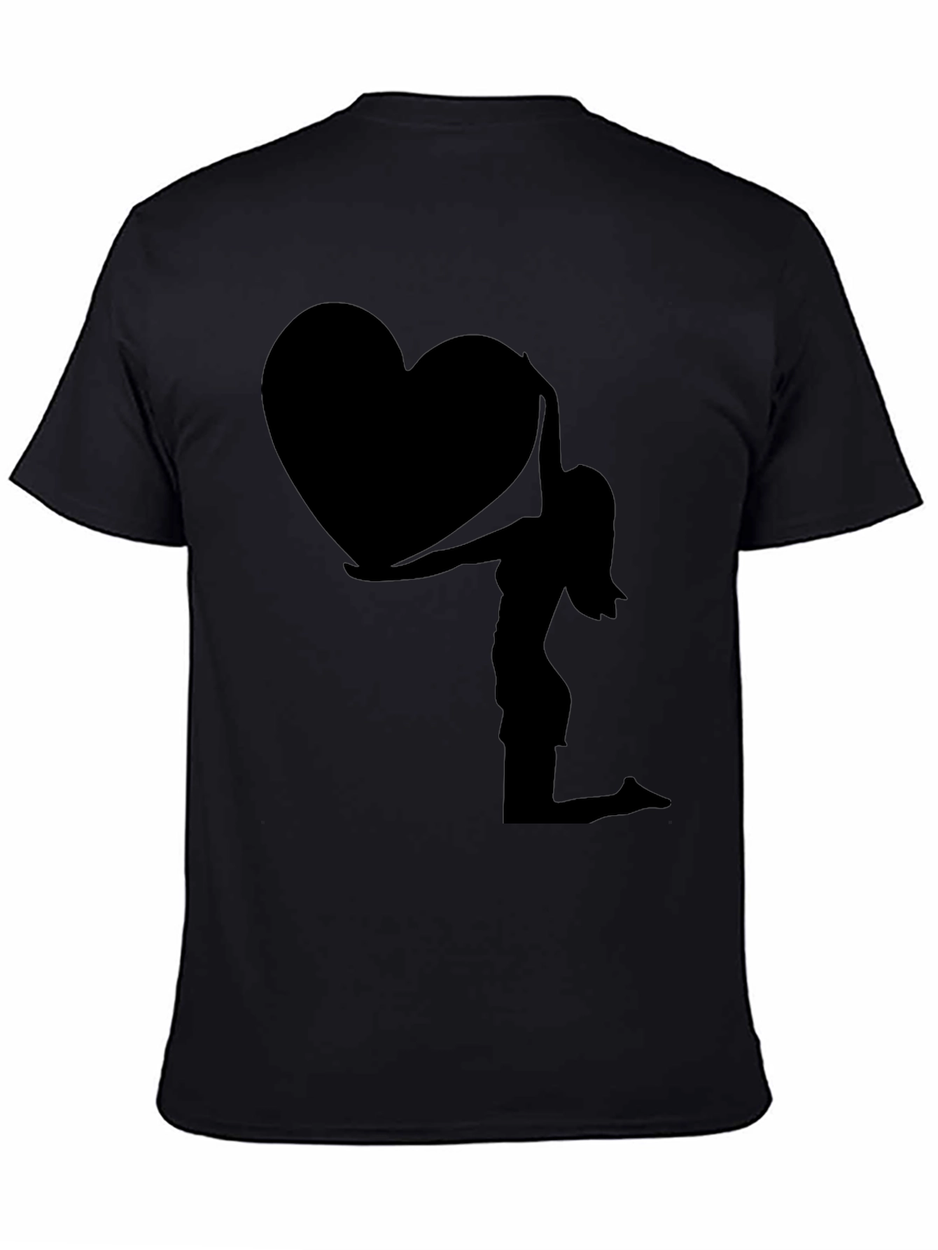 Silhouette Heart Graphic Tee - Black