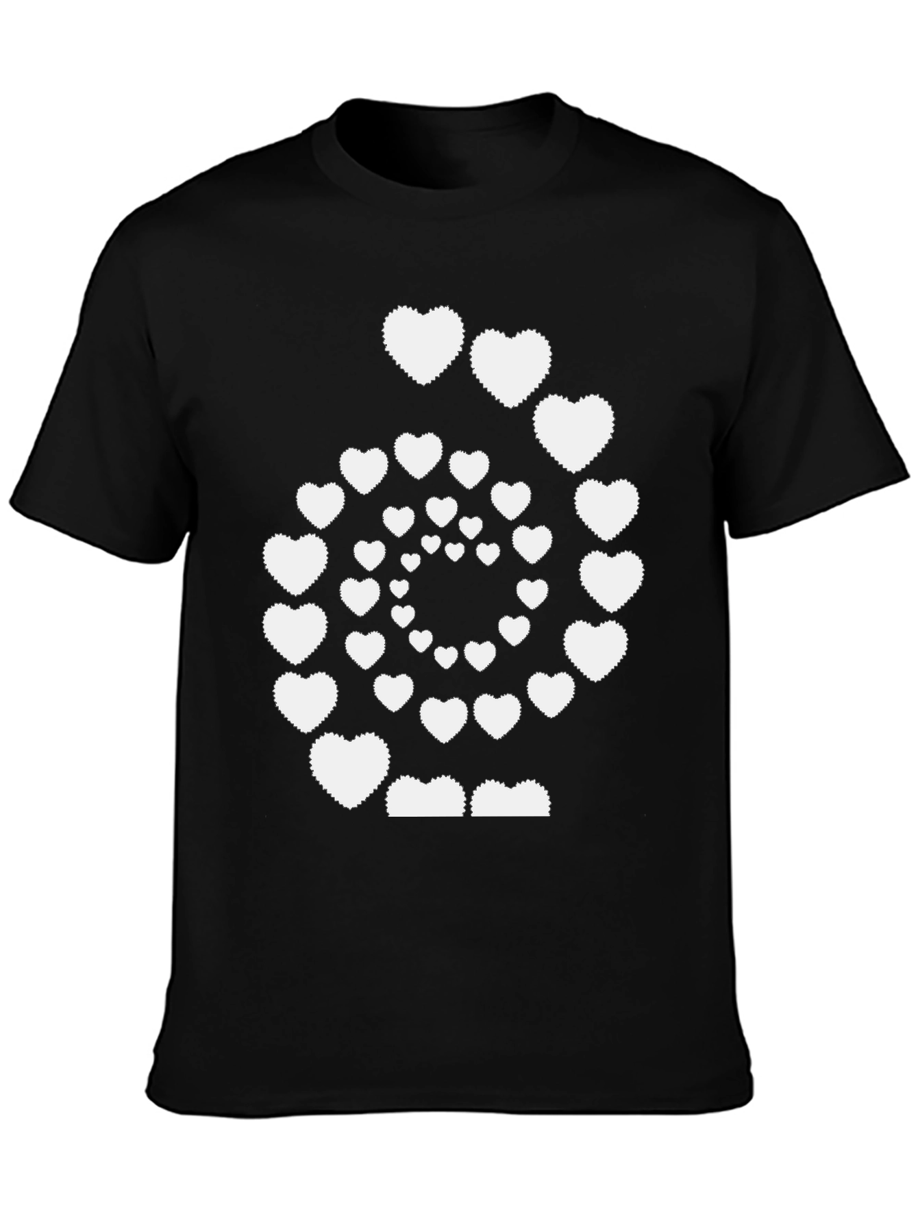 Heart Spiral Graphic Tee - Mens Black T-Shirt