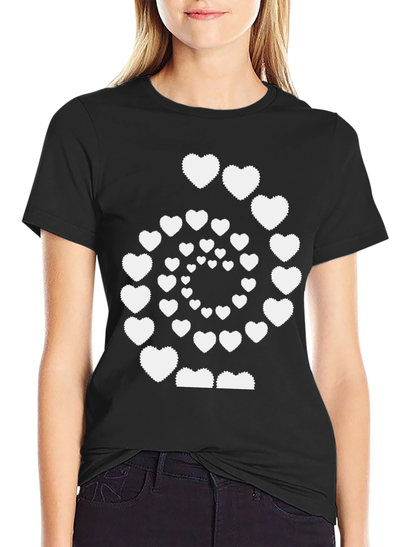 Heart Spiral Graphic Tee - Mens Black T-Shirt