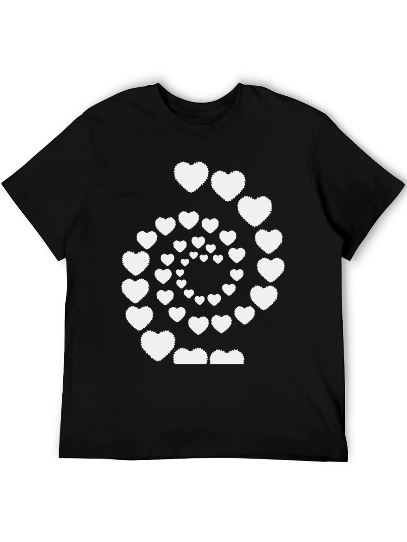 Heart Spiral Graphic Tee - Mens Black T-Shirt