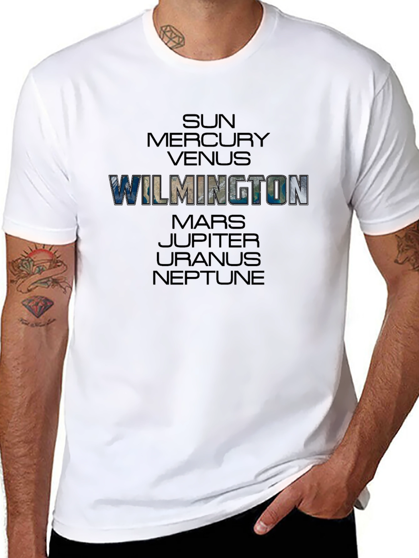 Wilmington Solar System T-Shirt - Planets Space Galaxy Tee