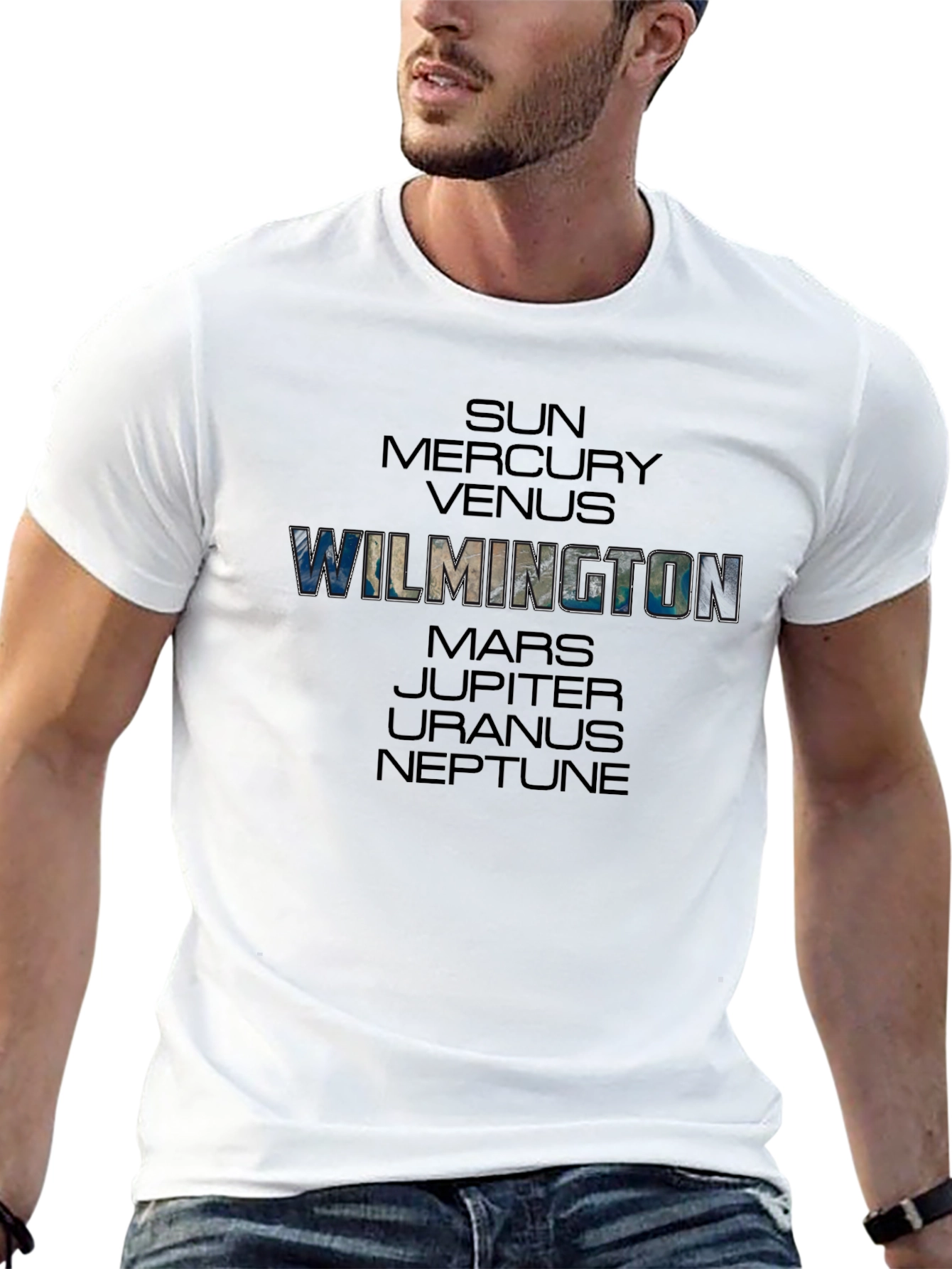 Wilmington Solar System T-Shirt - Planets Space Galaxy Tee