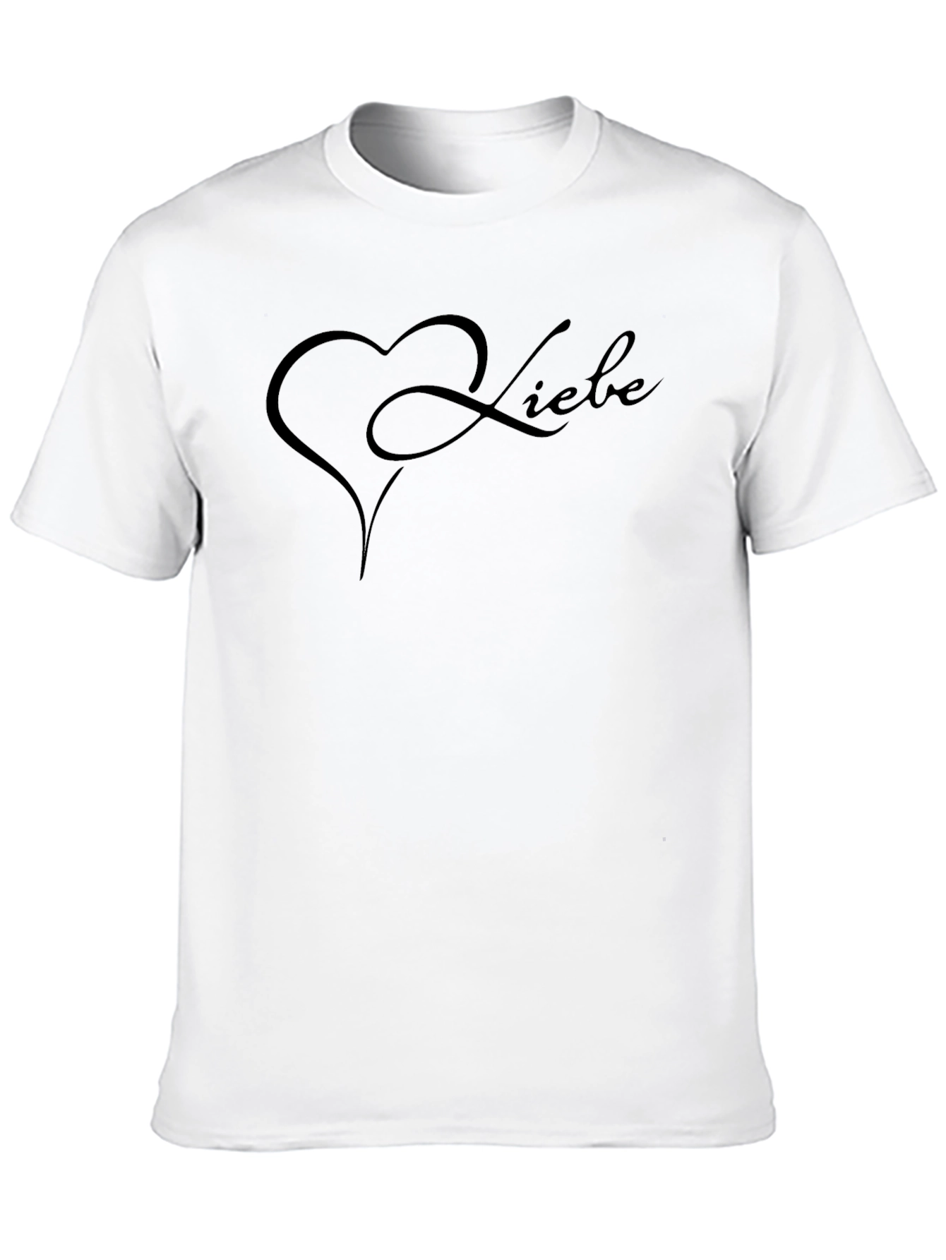 Love Heart German Liebe Text Black T-Shirt