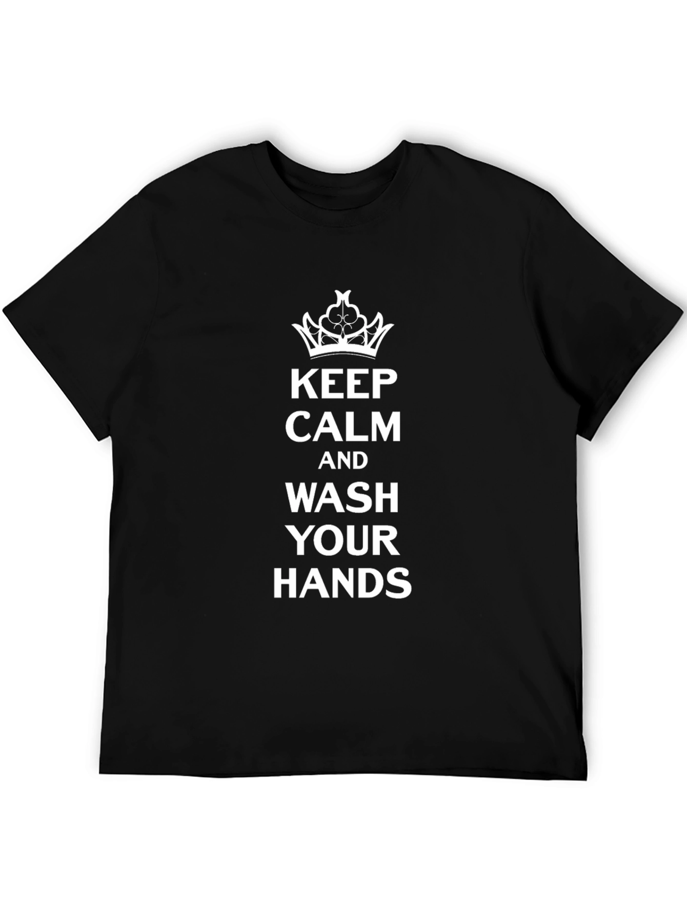 Keep Calm Wash Your Hands Black T-Shirt