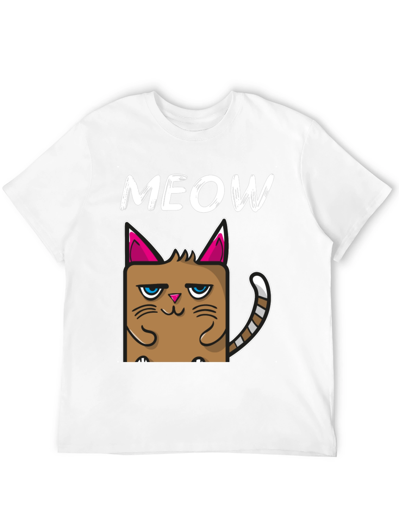 Grumpy Cat Meow Graphic Tee - Black Cotton T-Shirt