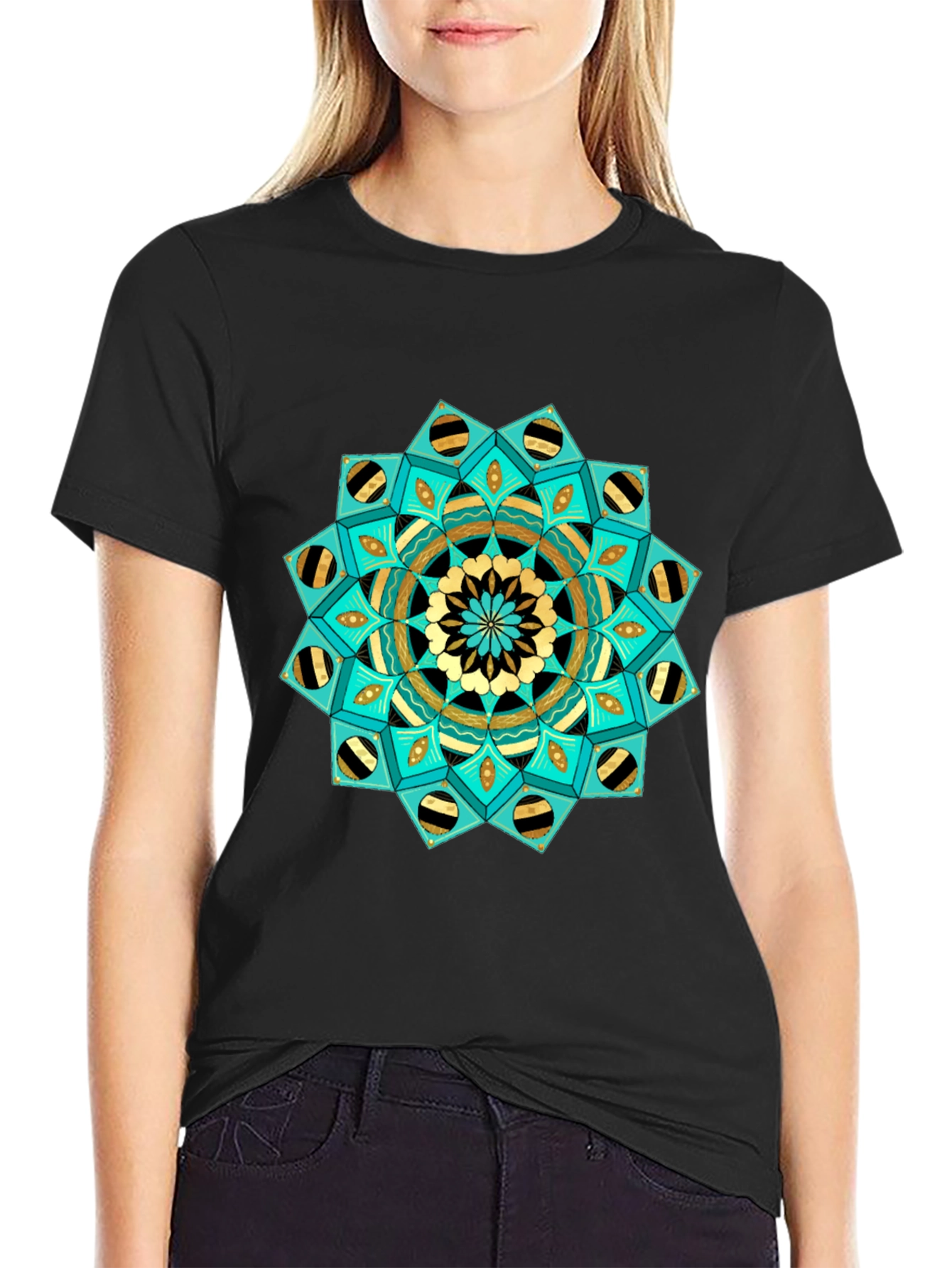 Geometric Mandala Graphic Tee - Stylish Casual Wear