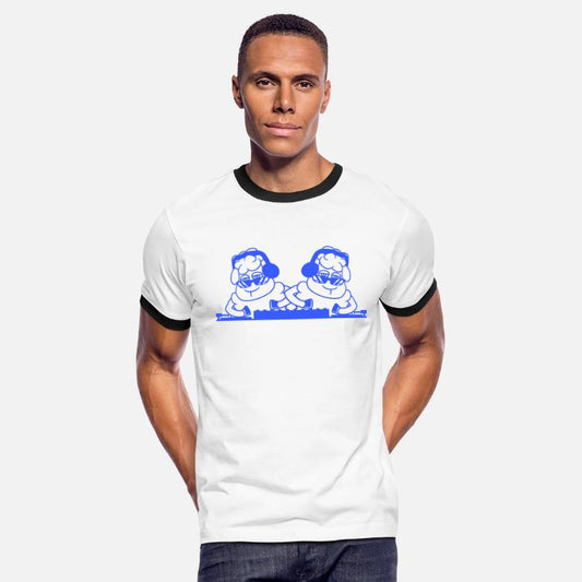 2 Funny Cool DJ Sheep Team Mixing Music Party Club